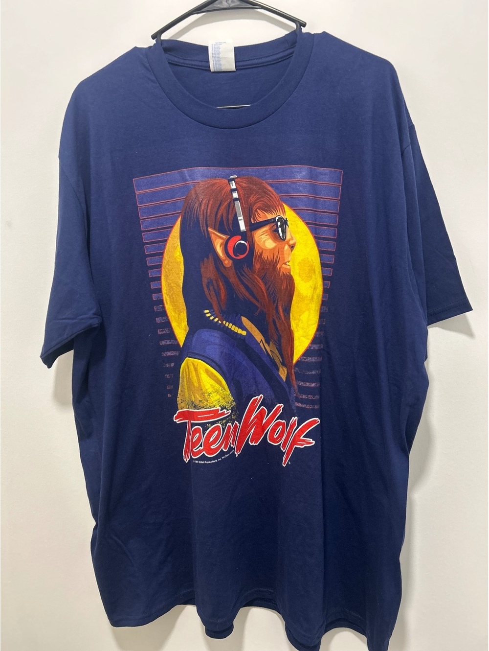 Vintage new dead stock Teen Wolf Graphic T-Shirt 2XL Navy Blue